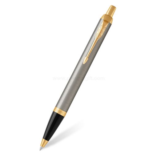 PARKER IM Ballpoint Pen Brushed Metal GT - ปากกาลูกลื่นป๊ากเกอร์ ไอเอ็ม บรัช เมทัล ซีที สีเงินคลิปทอง