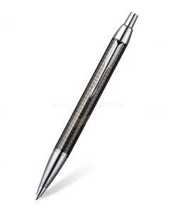 PARKER IM Premium Ballpoint Pen Deep Gun Metal Chiselled CT - ปากกาลูกลื่นป๊ากเกอร์ ไอเอ็มพรีเมี่ยม ดีพกัน เมทัล ชิเซิล ซีที สีเทาดำคลิปเงิน
