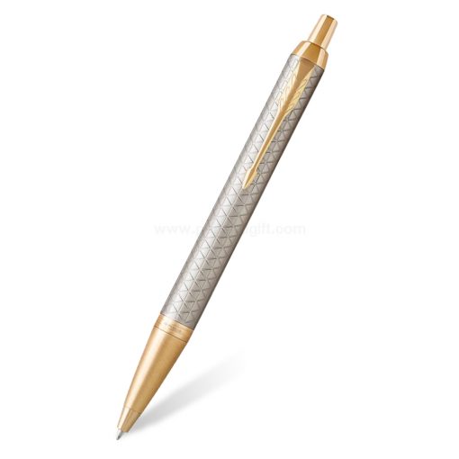 PARKER IM Premium Ballpoint Pen Warm Silver GT - ปากกาลูกลื่นป๊ากเกอร์ ไอเอ็มพรีเมี่ยม วอร์มซิลเวอร์ จีที สีเงินคลิปทอง