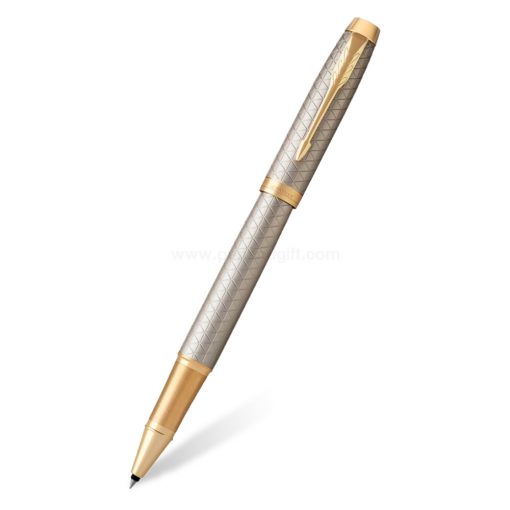 PARKER IM Premium Rollerball Pen Warm Silver GT - ปากกาโรลเลอร์บอลป๊ากเกอร์ ไอเอ็มพรีเมี่ยม วอร์มซิลเวอร์ จีที สีเงินคลิปทอง