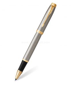 PARKER IM Rollerball Pen Brushed Metal GT - ปากกาโรลเลอร์บอลป๊ากเกอร์ ไอเอ็ม บรัช เมทัล ซีที สีเงินคลิปทอง
