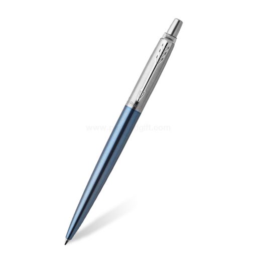 PARKER Jotter Ballpoint Pen Waterloo Blue CT - ปากกาลูกลื่นป๊ากเกอร์ จ็อตเตอร์ วอเตอร์ลู บลู ซีที สีดำคลิปเงิน