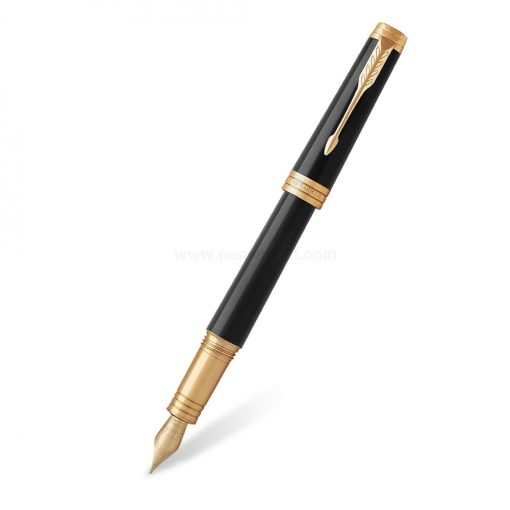 PARKER Premier Fountain Pen Black Lacquer CT - ปากกาหมึกซึมป๊ากเกอร์ พรีเมียร์ แบล็ค แล็ค ซีที สีดำเงาคลิปเงิน