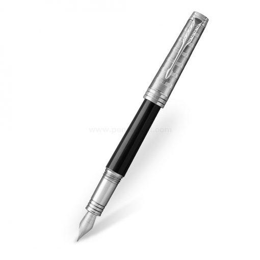 PARKER Premier Fountain Pen Custom Tartan Lacquer & Metal CT - ปากกาหมึกซึมป๊ากเกอร์ พรีเมียร์ คัสตอม ทาร์ทัน แล็ค แอนด์ เมทัล สีดำทาร์ทันคลิปเงิน