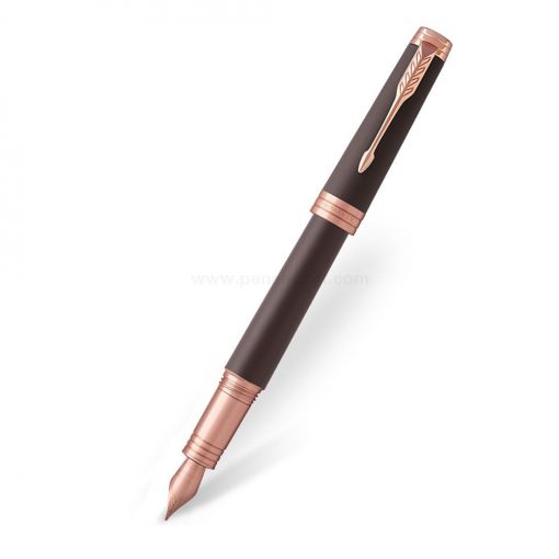 PARKER Premier Fountain Pen Soft Brown PGT - ปากกาหมึกซึมป๊ากเกอร์ พรีเมียร์ ซอฟท์ บราวน์ พีจีที สีน้ำตาลอ่อนคลิปชมพูทอง