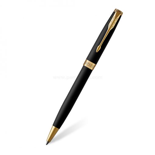 PARKER Sonnet Ballpoint Pen Matte Black Lacquer GT - ปากกาลูกลื่นป๊ากเกอร์ ซอนเน็ต แมทแบล็ค แล็ค จีที สีดำด้านคลิปทอง