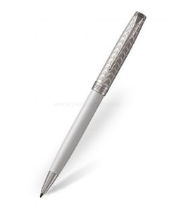 PARKER Sonnet Ballpoint Pen Metal & Pearl Lacquer CT - ปากกาลูกลื่นป๊ากเกอร์ ซอนเน็ต เมทัล แอนด์ เพิร์ล แล็ค ซีที สีขาวคลิปเงิน