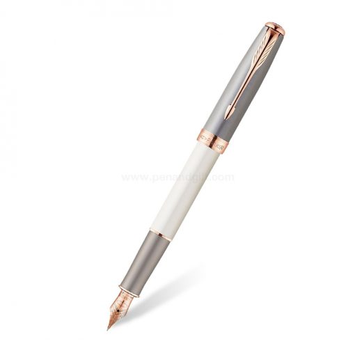 PARKER Sonnet Fountain Pen Executive Pearl Grey GT - ปากกาหมึกซึมป๊ากเกอร์ ซอนเน็ต เอ็กเซคคูทีฟ เพิร์ล เกรย์ สีขาวเทาคลิปทอง