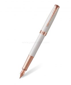 PARKER Sonnet Fountain Pen Prestige Pearl Lacquer PGT - ปากกาหมึกซึมป๊ากเกอร์ ซอนเน็ต เพรสทีจ เพิร์ล แล็ค พีจีที สีขาวคลิปพิงค์โกลด์