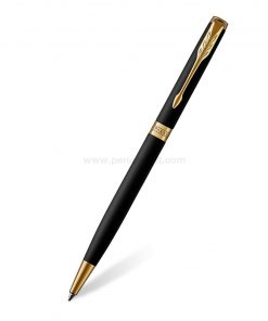 PARKER Sonnet Slim Ballpoint Pen Matte Black Lacquer GT - ปากกาลูกลื่นป๊ากเกอร์ ซอนเน็ต แบบสลิม แมทแบล็ค แล็ค จีที สีดำด้านคลิปทอง