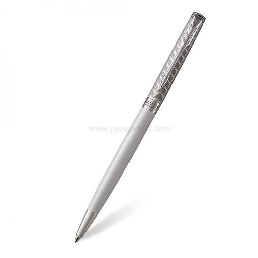 PARKER Sonnet Slim Ballpoint Pen Metal & Pearl Lacquer CT - ปากกาลูกลื่นป๊ากเกอร์ ซอนเน็ต แบบสลิม เมทัล แอนด์ เพิร์ล แล็ค ซีที สีขาวคลิปเงิน