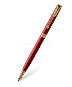 PARKER Sonnet Slim Ballpoint Pen Intense Red Lacquer GT - ปากกาลูกลื่นป๊ากเกอร์ ซอนเน็ต แบบสลิม อินเทนส์ เรด แล็ค จีที สีแดงคลิปทอง
