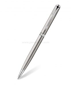 PARKER Sonnet Slim Ballpoint Pen Stainless Steel CT - ปากกาลูกลื่นป๊ากเกอร์ ซอนเน็ต แบบสลิม สแตนเลสสตีล ซีที สีเงินคลิปเงิน